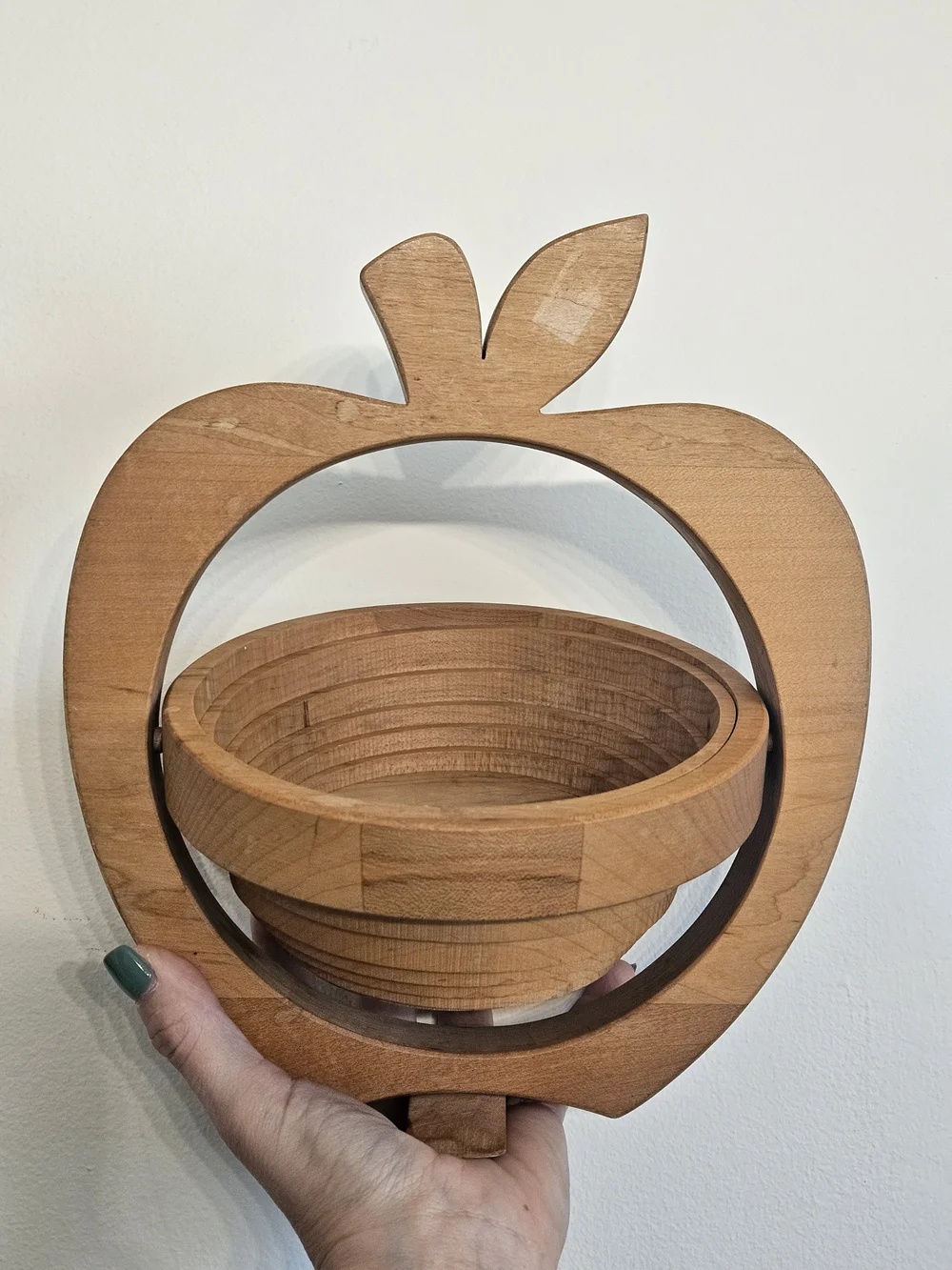 Quebec Canada Wooden Apple Collapsible Basket